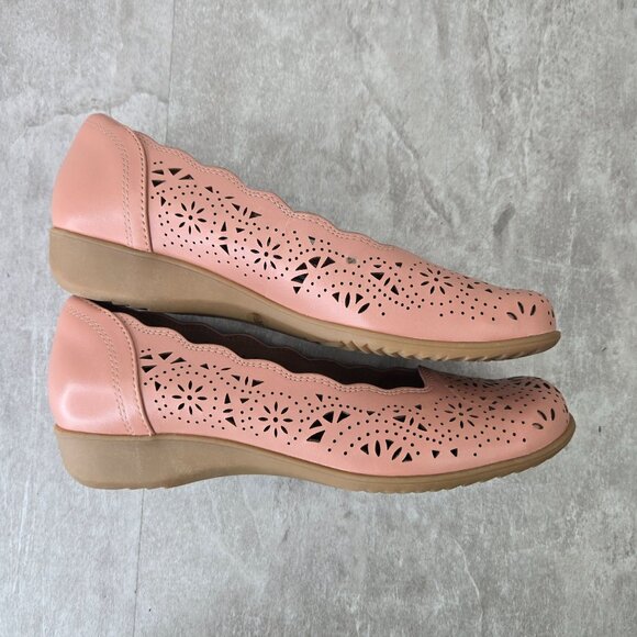Cobb Hill Ballet Flats Sz 6.5 Light Pink Leather Minimalist Comfort Slip On Shoe - Picture 6 of 13